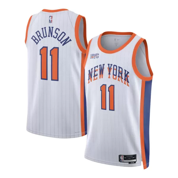 Discount New York Knicks Jalen Brunson #11 White Swingman Jersey - City Edition - thejerseys