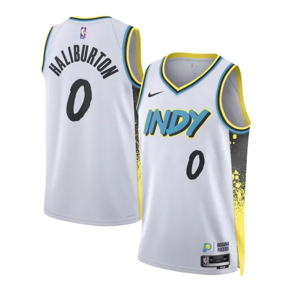 Men's Indiana Pacers Tyrese Haliburton #0 White Swingman Jersey 2024/25 - City Edition - thejerseys