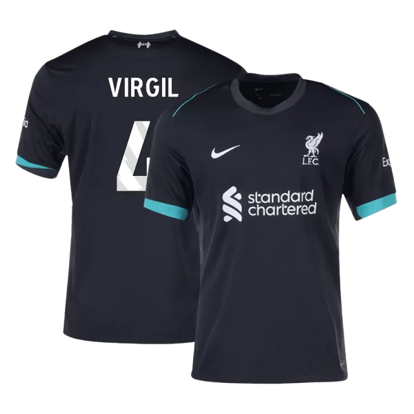 Men's Liverpool VIRGIL #4 Away Soccer Jersey 2024/25 - thejerseys