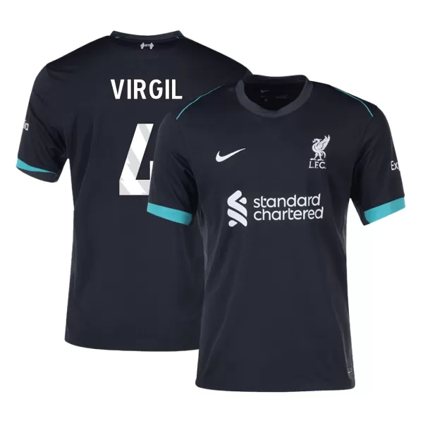 Men's Liverpool VIRGIL #4 Away Soccer Jersey 2024/25 - thejerseys