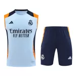 Real Madrid Pre-Match Blue Sleeveless Training Kit 2024/25 For Adults - thejerseys