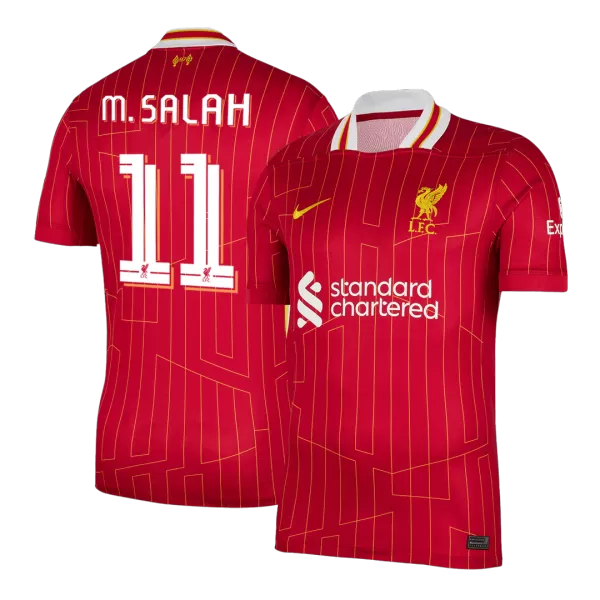 [Super Quality] Men's Liverpool M.SALAH #11 Home Soccer Jersey 2024/25 UCL - thejerseys