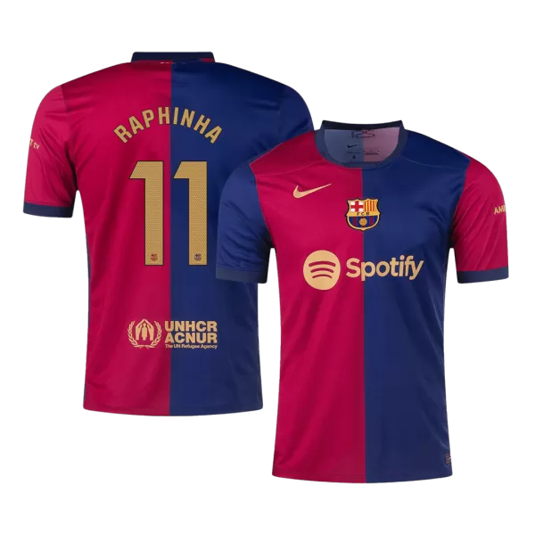 [Super Quality] Men's Barcelona RAPHINHA #11 Home Soccer Jersey 2024/25 - thejerseys