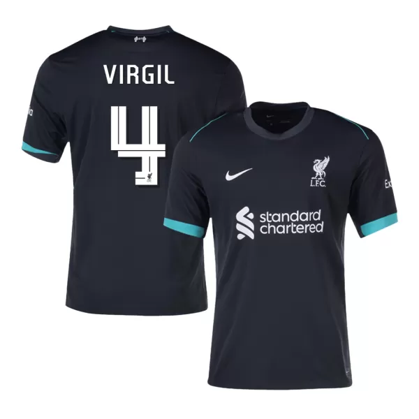 Men's Liverpool VIRGIL #4 Away Soccer Jersey 2024/25 - UCL - thejerseys