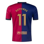 Men's Barcelona RAPHINHA #11 Home Soccer Jersey 2024/25 - Spotify Logo Without Text - thejerseys