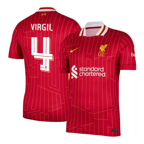 [Super Quality] Men's Liverpool VIRGIL #4 Home Soccer Jersey 2024/25 UCL - thejerseys