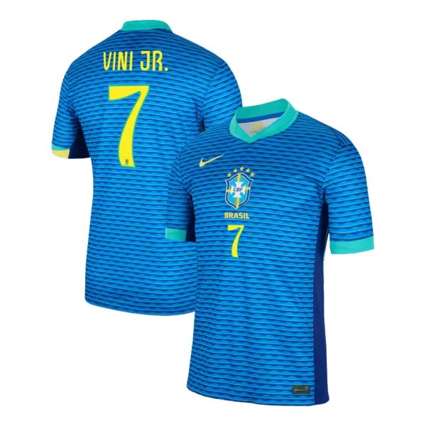 Men's Brazil VINI JR. #7 Away Soccer Jersey Copa América 2024 - thejerseys