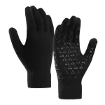 1 Pcs Knitted warm wool touch screen gloves Black - thejerseys