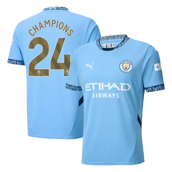 [Super Quality] Men's Manchester City CHAMPIONS #24 Home Soccer Jersey 2024/25 Champion Edition - thejerseys