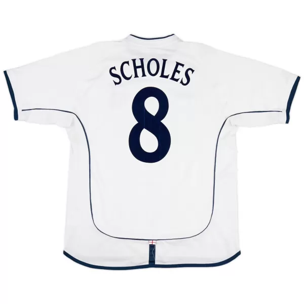 SCHOLES #8 Classic England  Home Jersey 2002 - thejerseys