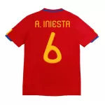 Spain A. INIESTA #6 Home Retro Soccer Jersey 2010 - thejerseys