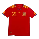 Spain SILVA #21 Home Retro Soccer Jersey 2010 - thejerseys