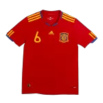 Spain A. INIESTA #6 Home Retro Soccer Jersey 2010 - thejerseys