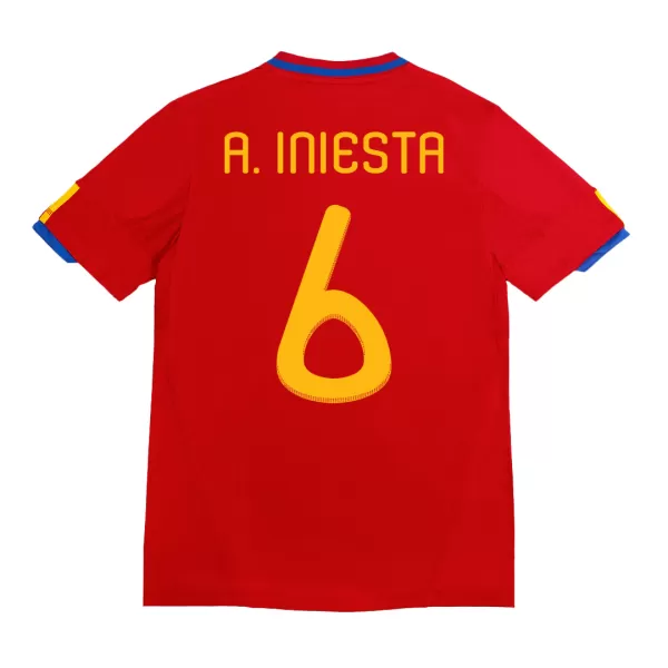 A. INIESTA #6 Classic Spain Home Jersey 2010 - thejerseys