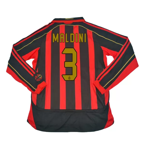 MALDINI #3 Classic AC Milan Home Long Sleeve Jersey 2006/07 - thejerseys