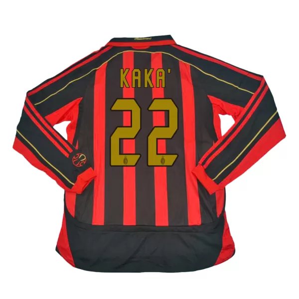 AC Milan KAKA' #22 Home Retro Long Sleeve Soccer Jersey 2006/07 - thejerseys