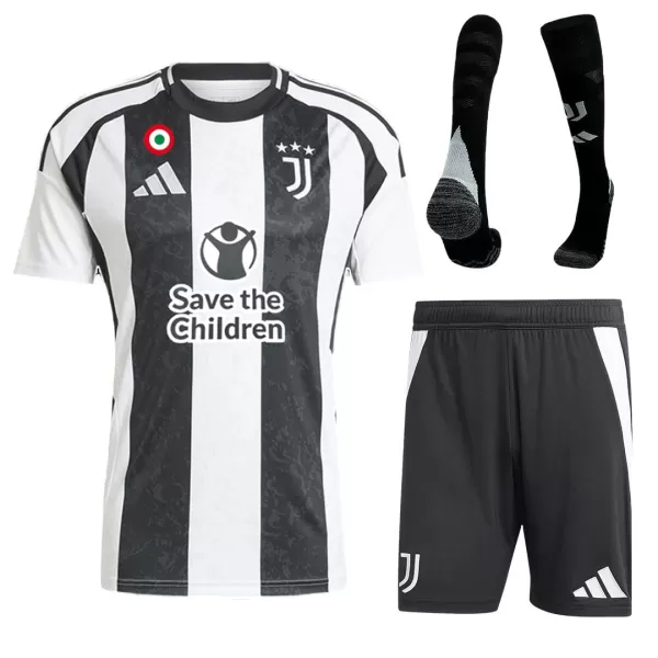 Men's Juventus Home Jersey Full Kit 2024/25 - Save the Children Sponsor - thejerseys