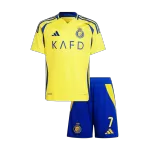 Kid's Al Nassr RONALDO #7 Home Jersey Kit(Jersey+Shorts) 2024/25 - thejerseys