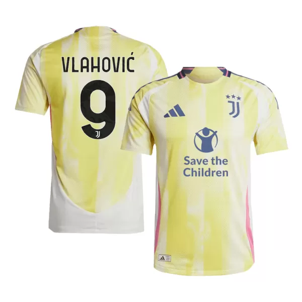 Juventus VLAHOVIĆ #9 Away Match Jersey 2024/25 - Save The Children Sponsor - thejerseys