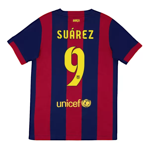 Barcelona SUÁREZ #9 Home Retro Soccer Jersey 2014/15 - thejerseys