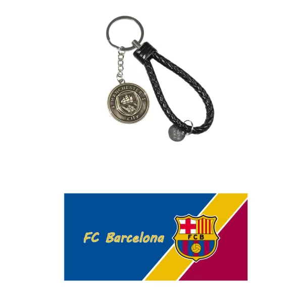 Manchester City Keyring & Barcelone Sports Towel - thejerseys