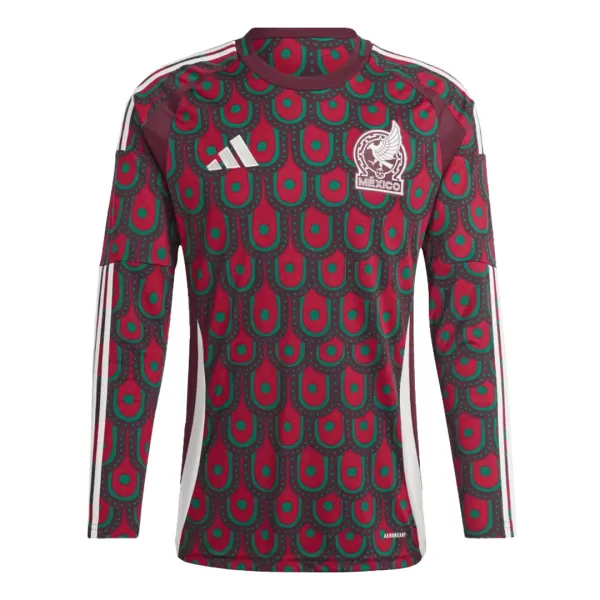 Men's Mexico Home Long Sleeve Soccer Jersey Copa América 2024 - thejerseys