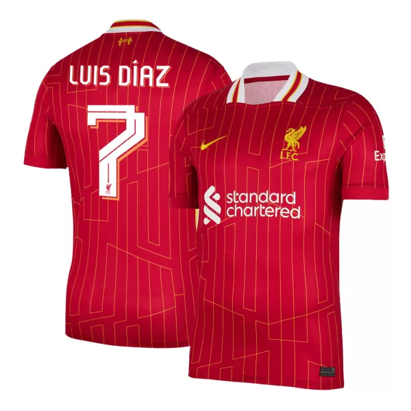 [Super Quality] Men's Liverpool LUIS DÍAZ #7 Home Soccer Jersey 2024/25 UCL - thejerseys