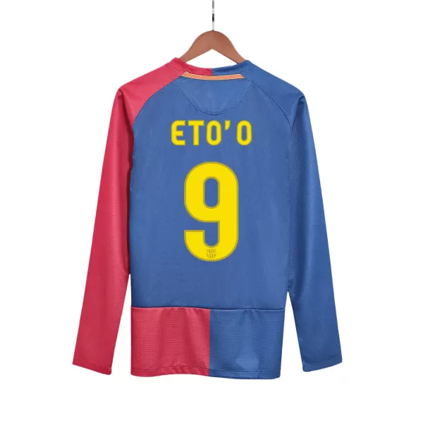 Barcelona ETO'O #9 Home Retro Long Sleeve Soccer Jersey 2008/09 - UCL Final - thejerseys