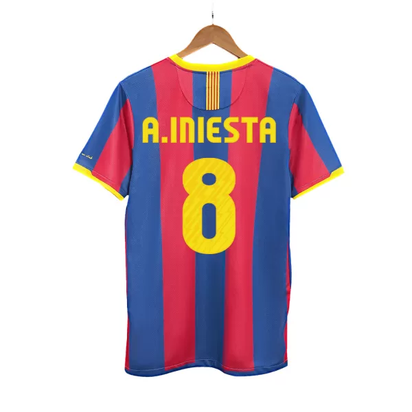 Barcelona A.INIESTA #8 Home Retro Soccer Jersey 2010/11 - thejerseys