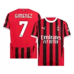 Men's AC Milan GIMENEZ #7 Home Soccer Jersey 2024/25 - thejerseys