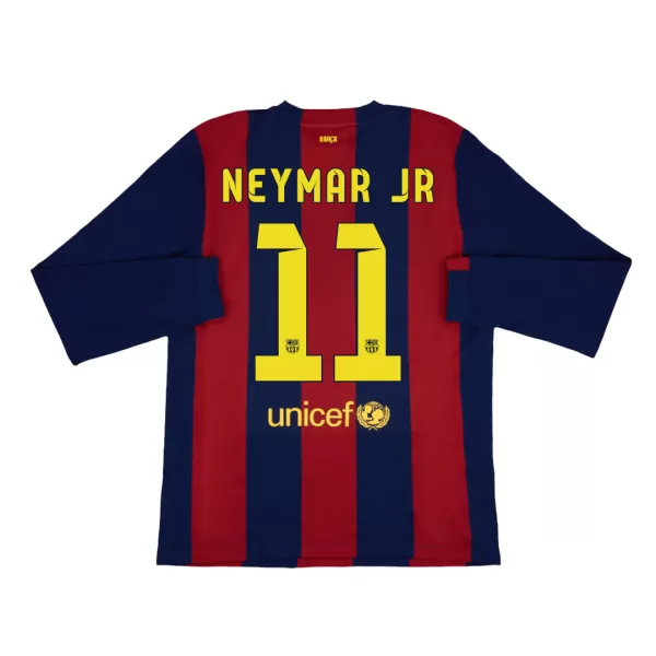 Barcelona NEYMAR JR #11 Home Retro Long Sleeve Soccer Jersey 2014/15 - thejerseys