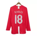 SCHOLES #18 Classic Manchester United Home Long Sleeve Jersey 2007/08 - UCL Final - thejerseys