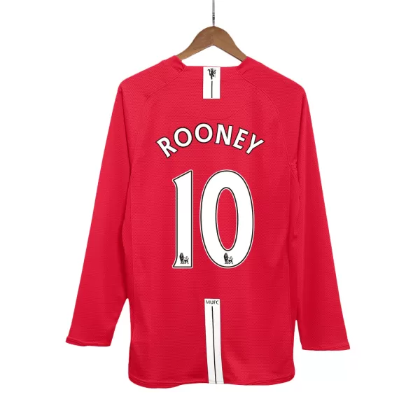 ROONEY #10 Classic Manchester United Home Long Sleeve Jersey 2007/08 - thejerseys