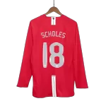 SCHOLES #18 Classic Manchester United Home Long Sleeve Jersey 2007/08 - UCL Final - thejerseys