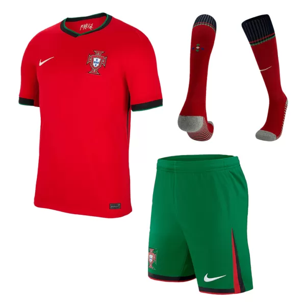 [Super Quailty] Men's Portugal Home Jersey Full Kit Euro 2024 - thejerseys