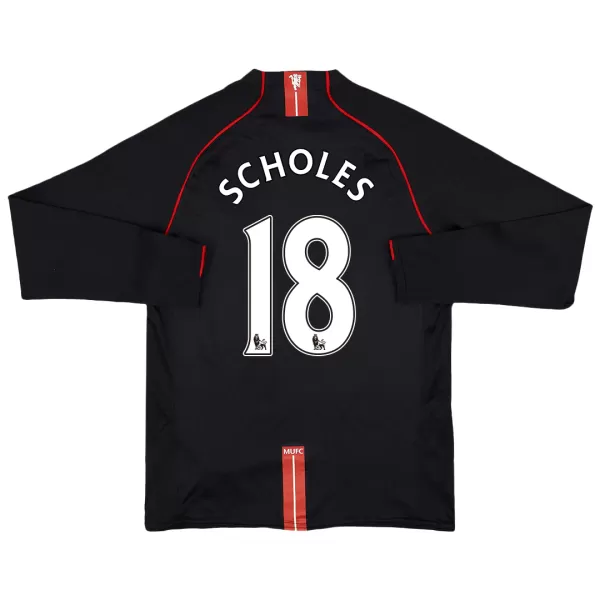 SCHOLES #18 Classic Manchester United Away Long Sleeve Jersey 2007/08 - thejerseys