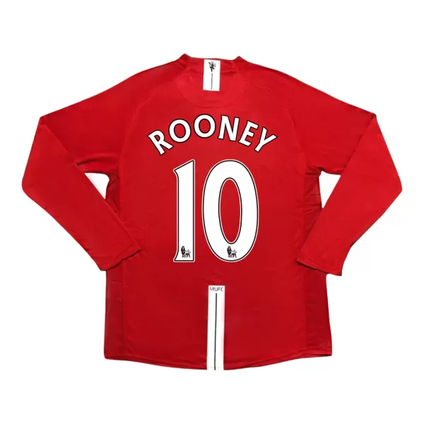 ROONEY #10 Classic Manchester United Home Long Sleeve Jersey 2007/08 - thejerseys