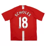 SCHOLES #18 Classic Manchester United Home Jersey 2007/08 - thejerseys