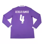 SERGIO RAMOS #4 Classic Real Madrid Away Long Sleeve Jersey 2016/17 - thejerseys