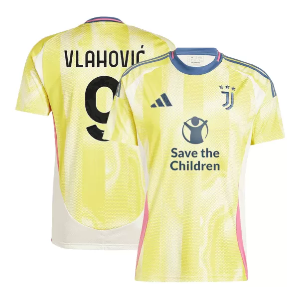 Men's Juventus VLAHOVIĆ #9 Away Soccer Jersey 2024/25 - Save The Children Sponsor - thejerseys