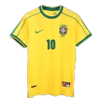 RIVALDO #10 Classic Brazil Home Jersey 1998 - thejerseys