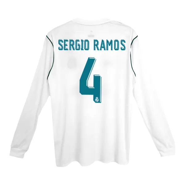 SERGIO RAMOS #4 Classic Real Madrid Home Long Sleeve Jersey 2017/18 - thejerseys