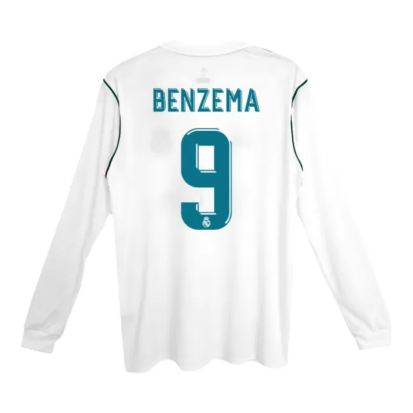 BENZEMA #9 Classic Real Madrid Home Long Sleeve Jersey 2017/18 - thejerseys