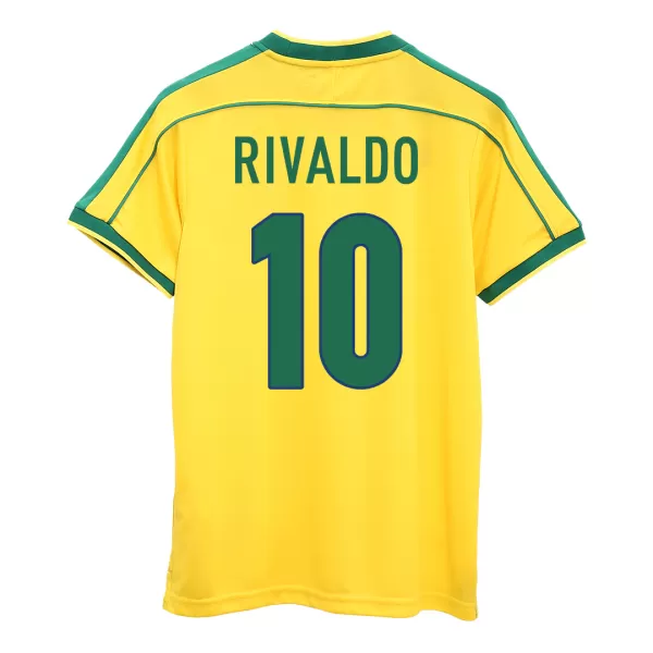 RIVALDO #10 Classic Brazil Home Jersey 1998 - thejerseys