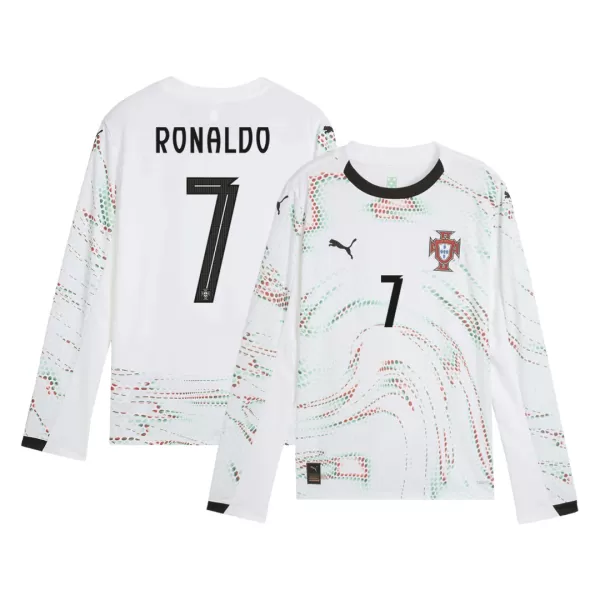 Men's Portugal RONALDO #7 Away Long Sleeve Soccer Jersey 2025 - thejerseys