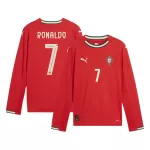 Men's Portugal RONALDO #7 Home Long Sleeve Soccer Jersey 2025 - thejerseys