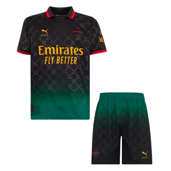 Men's AC Milan x Off-White Fourth Away Jersey (Jersey+Shorts) Kit 2024/25 - thejerseys