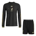 Authentic Mexico Third Away Long Sleeve Soccer Jersey Kit(Jersey+Shorts) 2025 Black - Gold Cup - thejerseys
