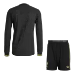 Authentic Mexico Third Away Long Sleeve Soccer Jersey Kit(Jersey+Shorts) 2025 Black - Gold Cup - thejerseys