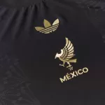 Authentic Mexico Third Away Long Sleeve Soccer Jersey Kit(Jersey+Shorts) 2025 Black - Gold Cup - thejerseys